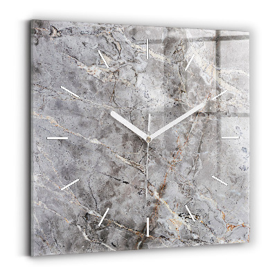 Square wall clock Gray granite marble