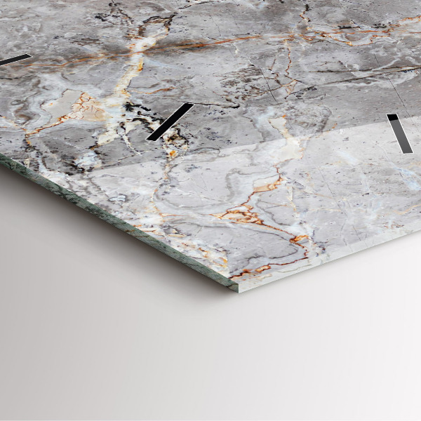 Square wall clock Gray granite marble