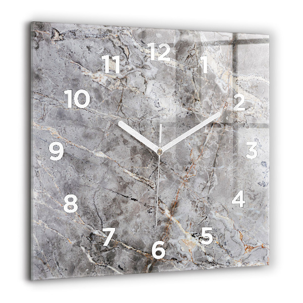 Square wall clock Gray granite marble