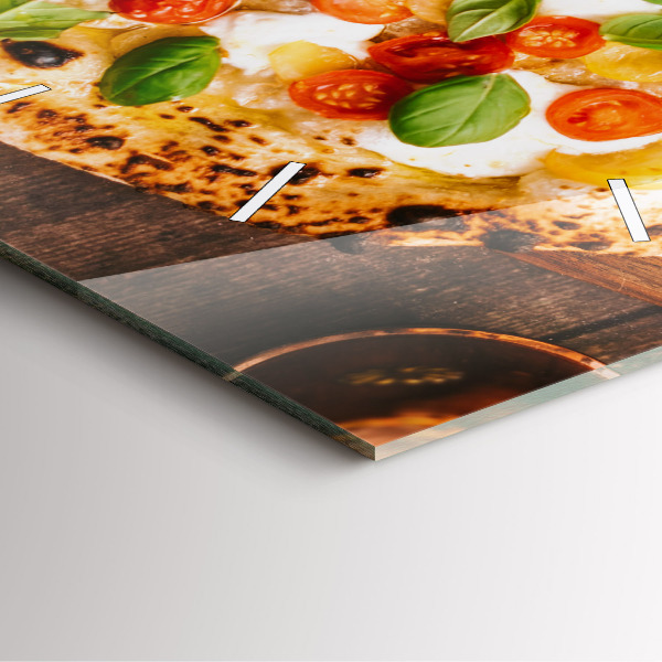 Square wall clock Italian pizza