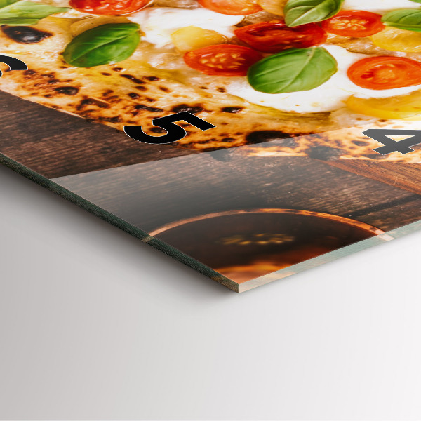 Square wall clock Italian pizza
