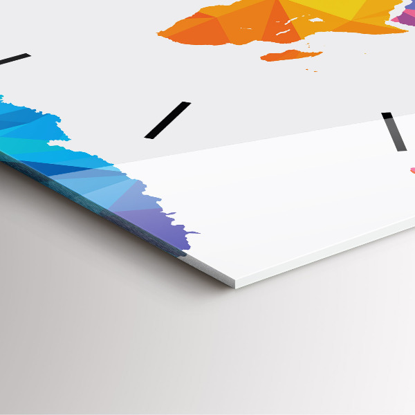 Square wall clock Abstract world map