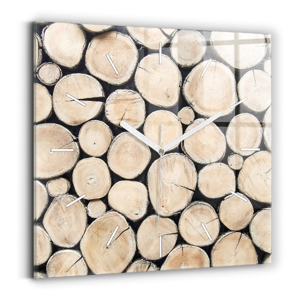 Square wall clock Cut tree stumps