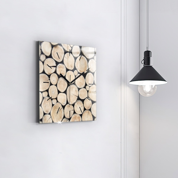 Square wall clock Cut tree stumps