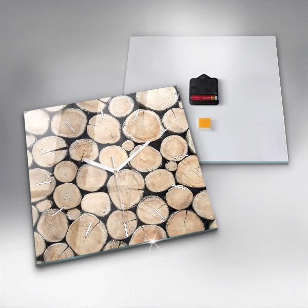 Square wall clock Cut tree stumps