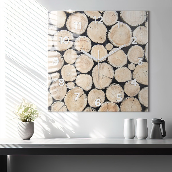 Square wall clock Cut tree stumps