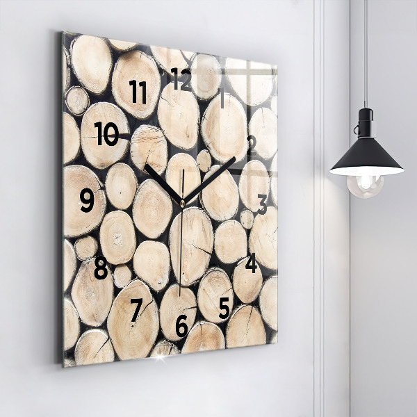 Square wall clock Cut tree stumps