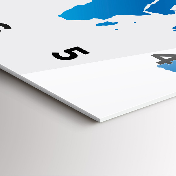 Square wall clock World map