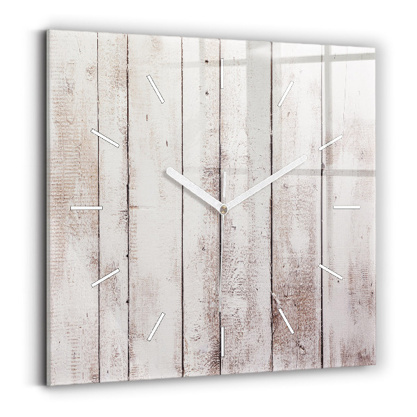Square wall clock Light wood planks