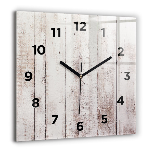 Square wall clock Light wood planks