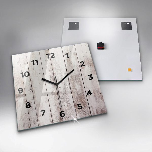 Square wall clock Light wood planks