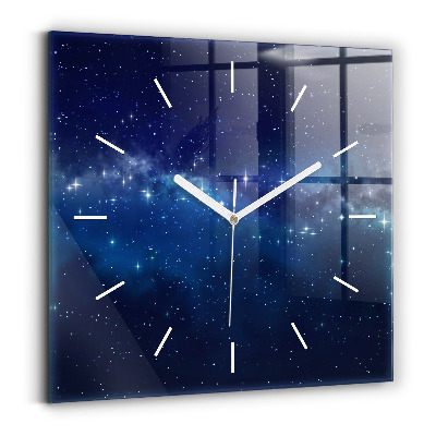 Square wall clock Dark sky stars