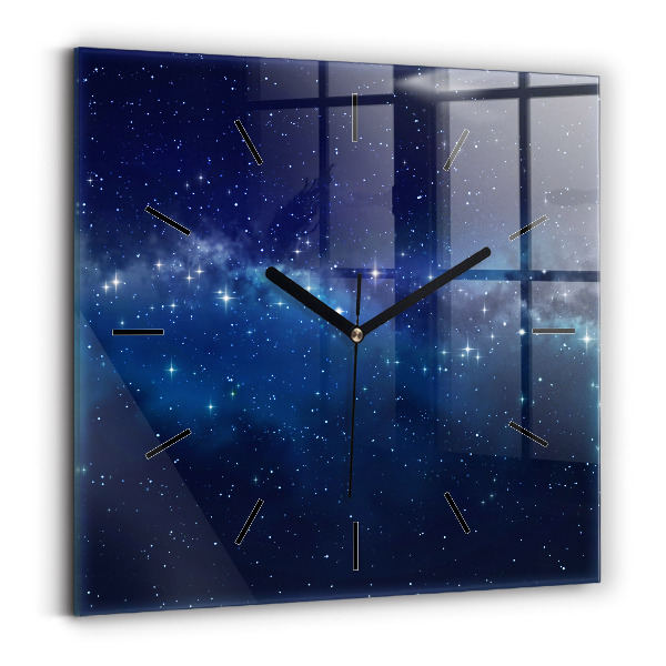 Square wall clock Dark sky stars