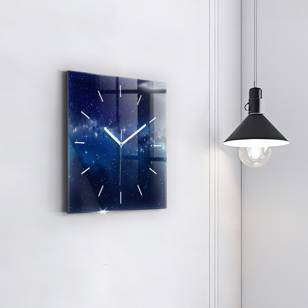 Square wall clock Dark sky stars