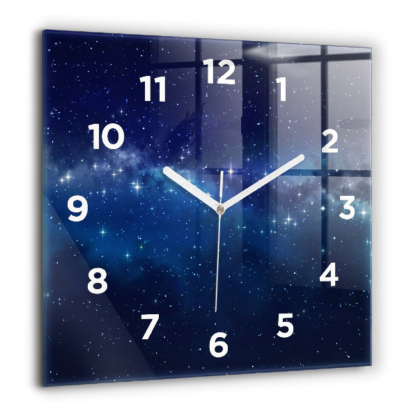 Square wall clock Dark sky stars