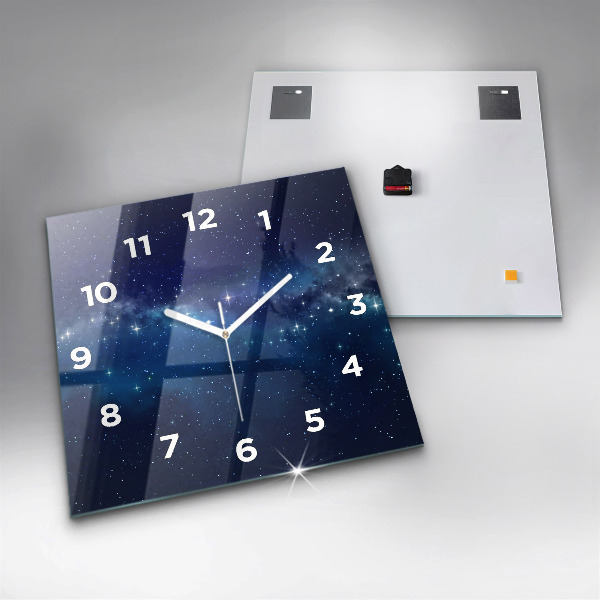 Square wall clock Dark sky stars
