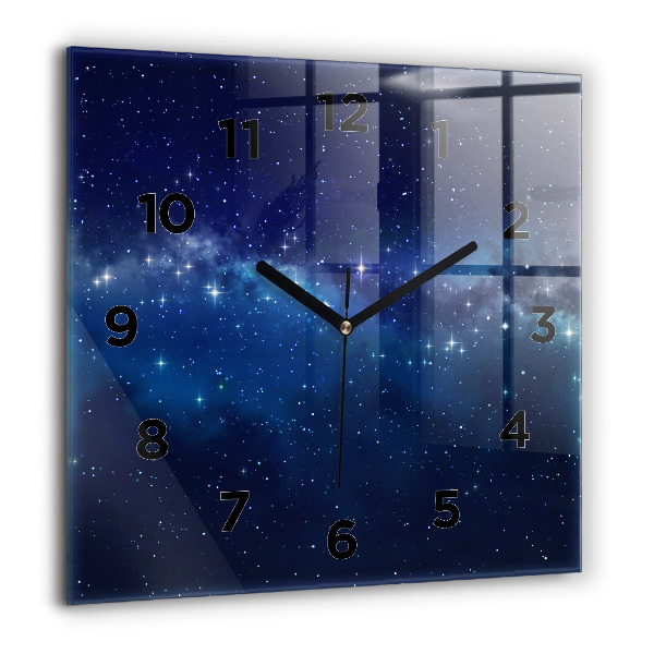 Square wall clock Dark sky stars