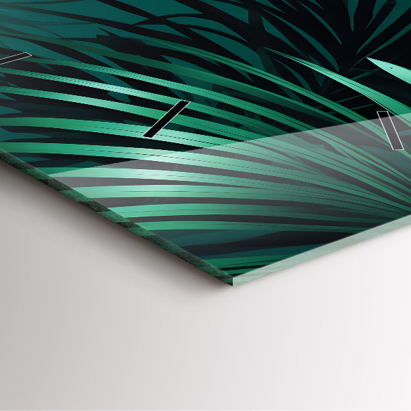 Square wall clock Tropical leaves