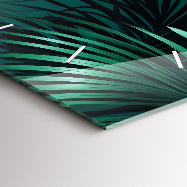 Square wall clock Tropical leaves