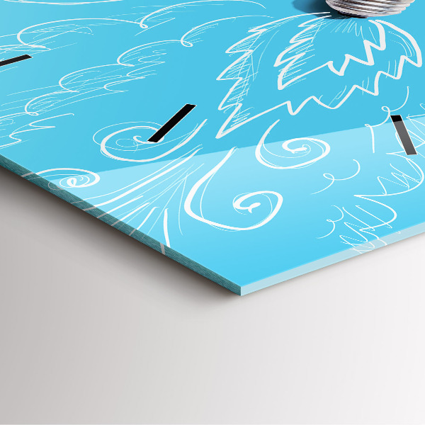 Square wall clock Light bulb drawing