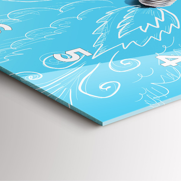 Square wall clock Light bulb drawing