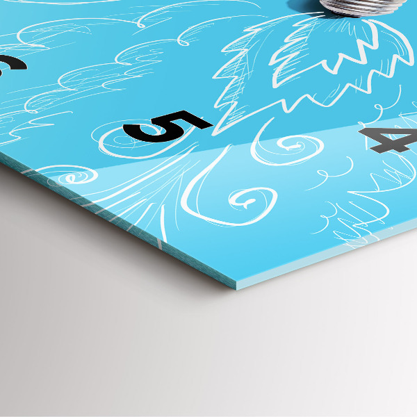 Square wall clock Light bulb drawing