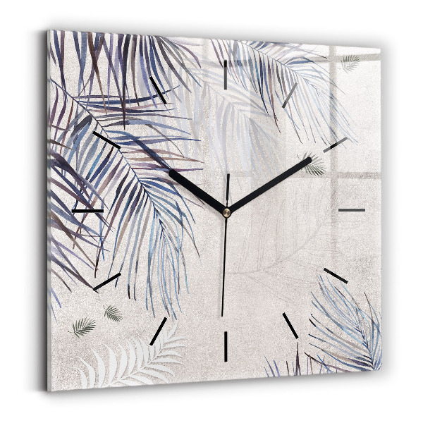 Square wall clock Palm leaf