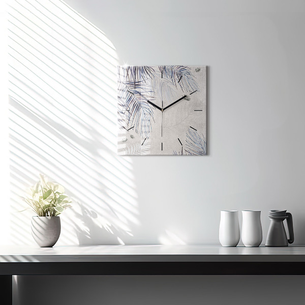 Square wall clock Palm leaf