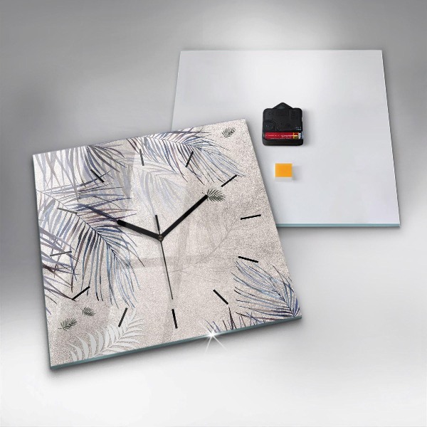 Square wall clock Palm leaf