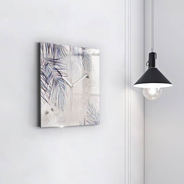 Square wall clock Palm leaf