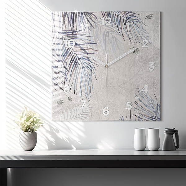 Square wall clock Palm leaf