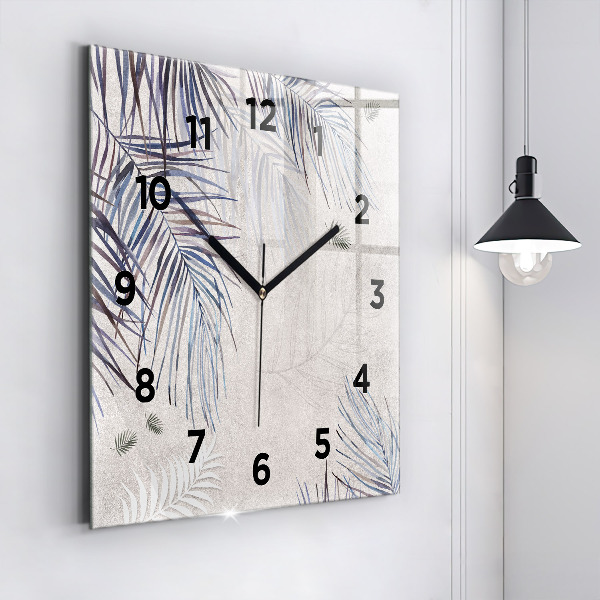 Square wall clock Palm leaf