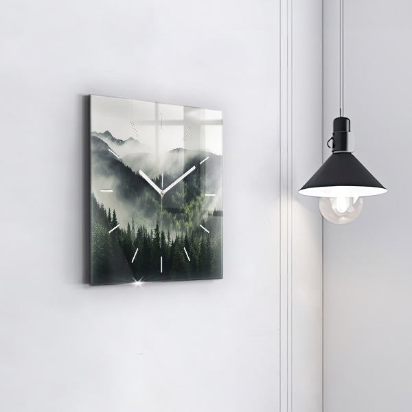 Square wall clock Forest Landscape