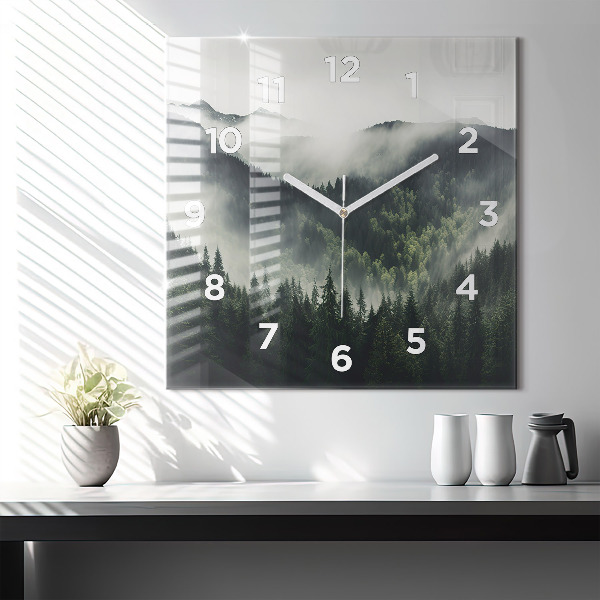 Square wall clock Forest Landscape