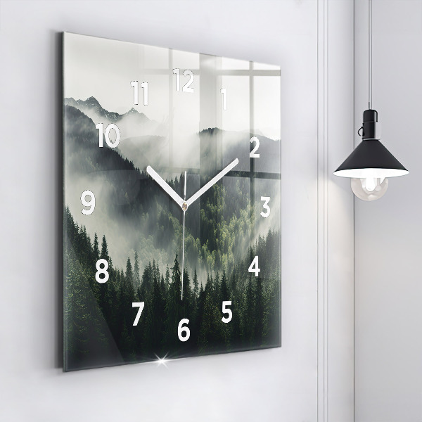 Square wall clock Forest Landscape
