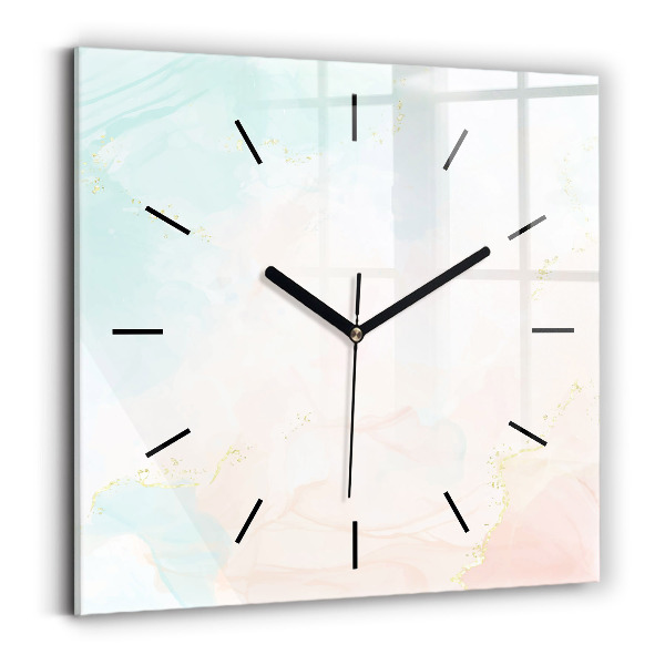 Square wall clock Watercolor marble