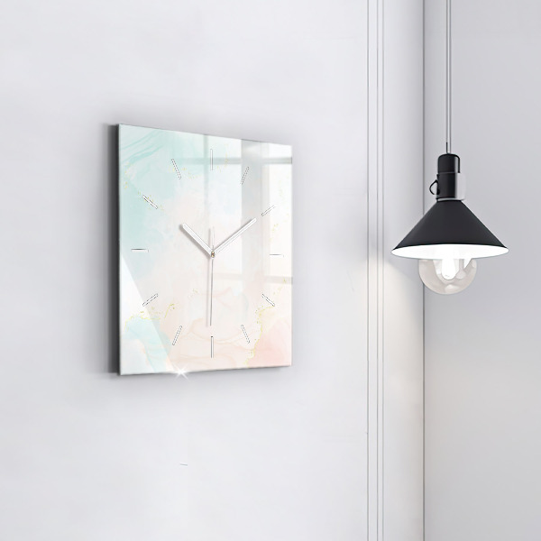 Square wall clock Watercolor marble