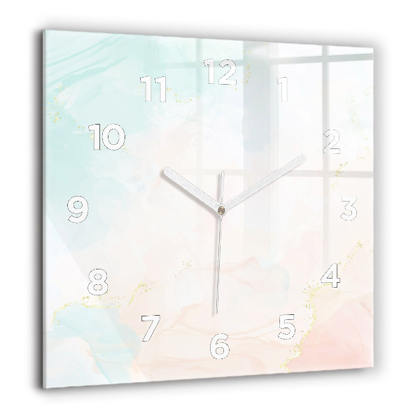 Square wall clock Watercolor marble
