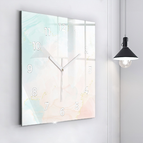 Square wall clock Watercolor marble