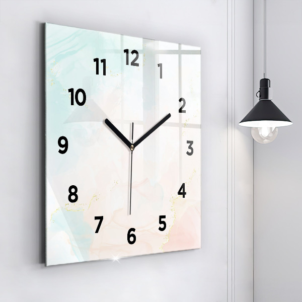 Square wall clock Watercolor marble