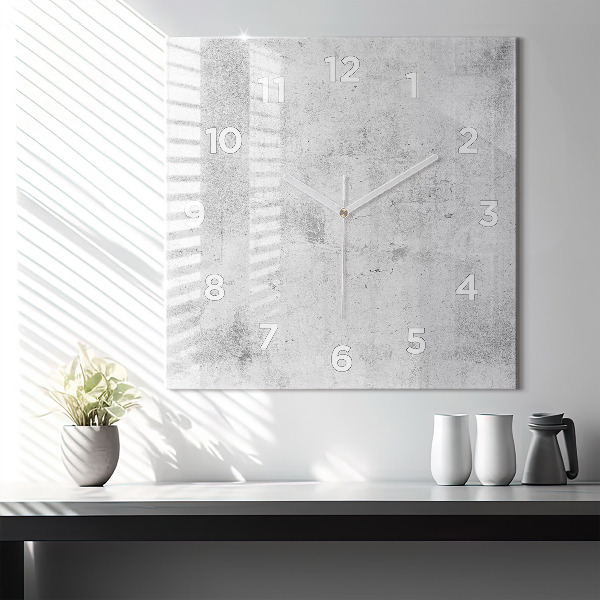 Square wall clock Concrete wall
