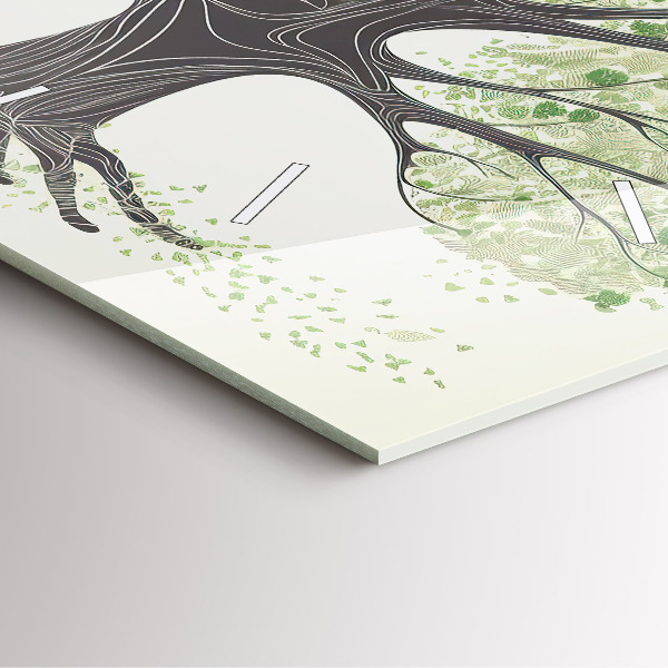 Square wall clock Big tree nature