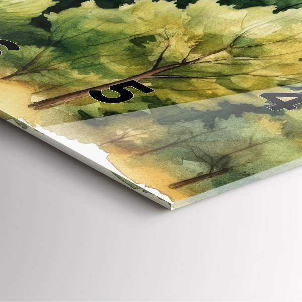 Square wall clock Landscape forest