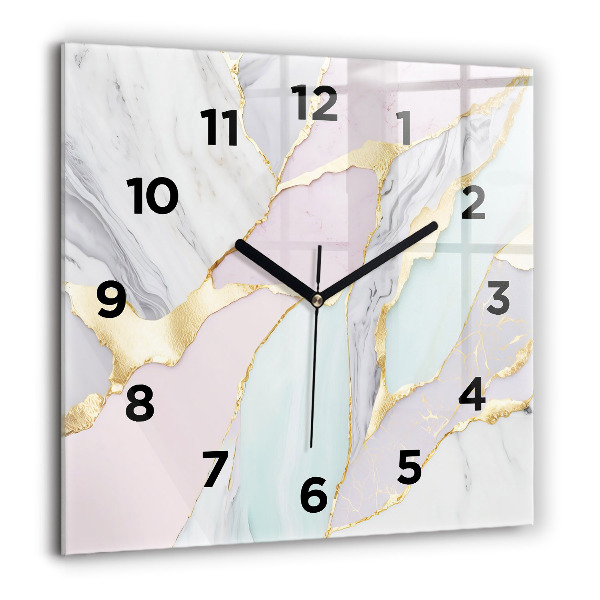 Square wall clock Marble pattern