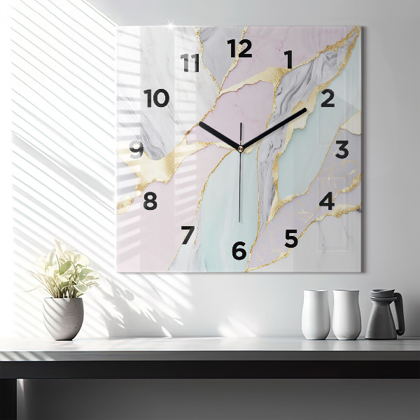 Square wall clock Marble pattern