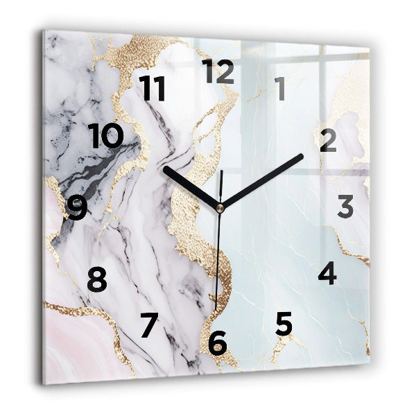 Square wall clock Pastel marble