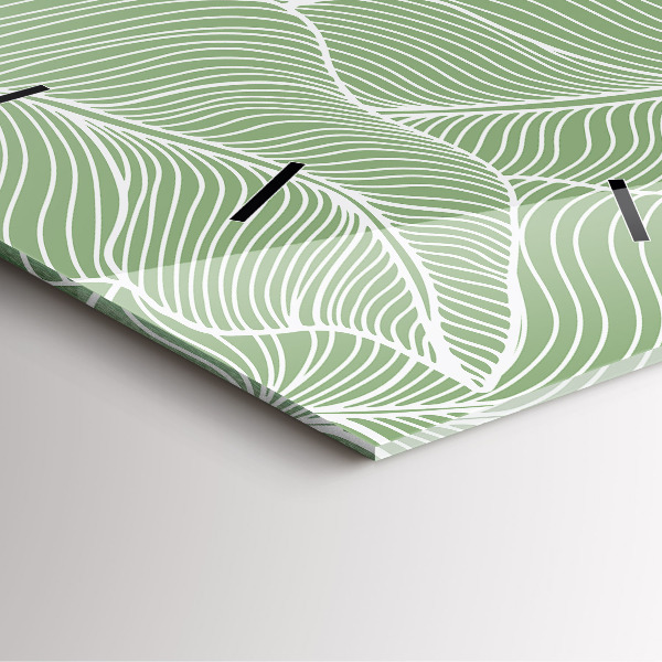 Square wall clock Leaves nature pattern