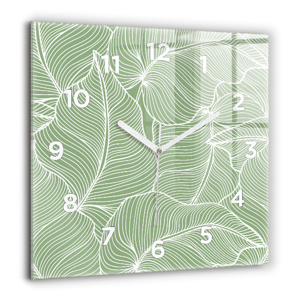 Square wall clock Leaves nature pattern
