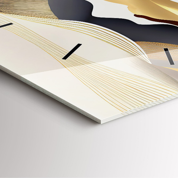 Square wall clock Abstract golden mountains