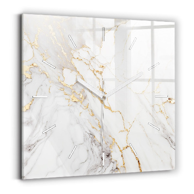 Square wall clock Decorative marble